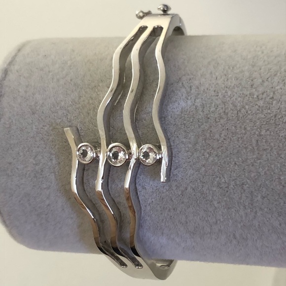 💎Clear topaz stones 925 silver trendy bracelet - Picture 2 of 7